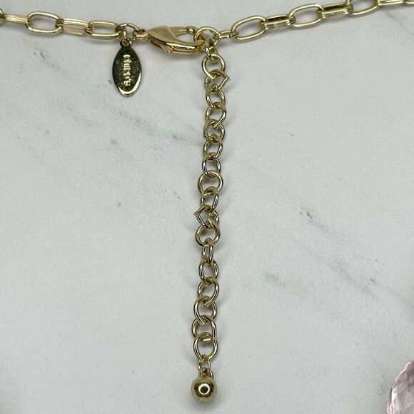 Chico's Gold Tone Purple Beaded Y-Drop Linear Pendant Necklace ✨ - Picture 3 of 10